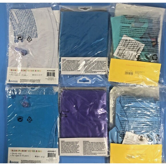 6 Inflatables Beach Pool Swim Rings 24”-30" & 17.5” Beach Balls for Kids 4-10 - Picture 2 of 8